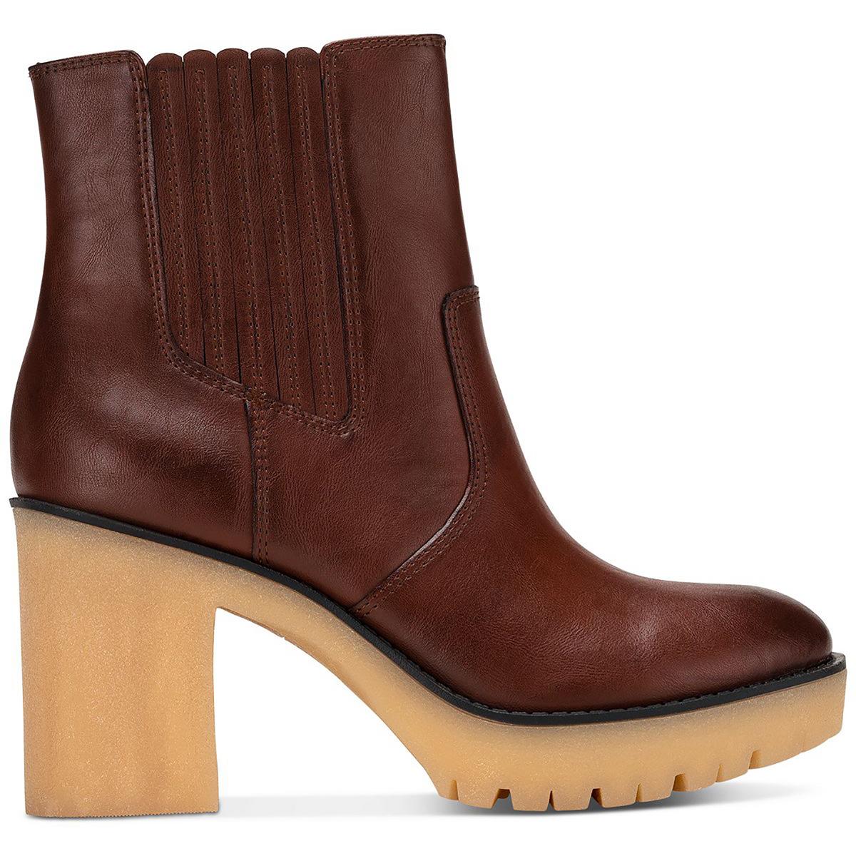 Sun + Stone Women's Lennii Lug Sole Booties Color Mahogany Size 5M