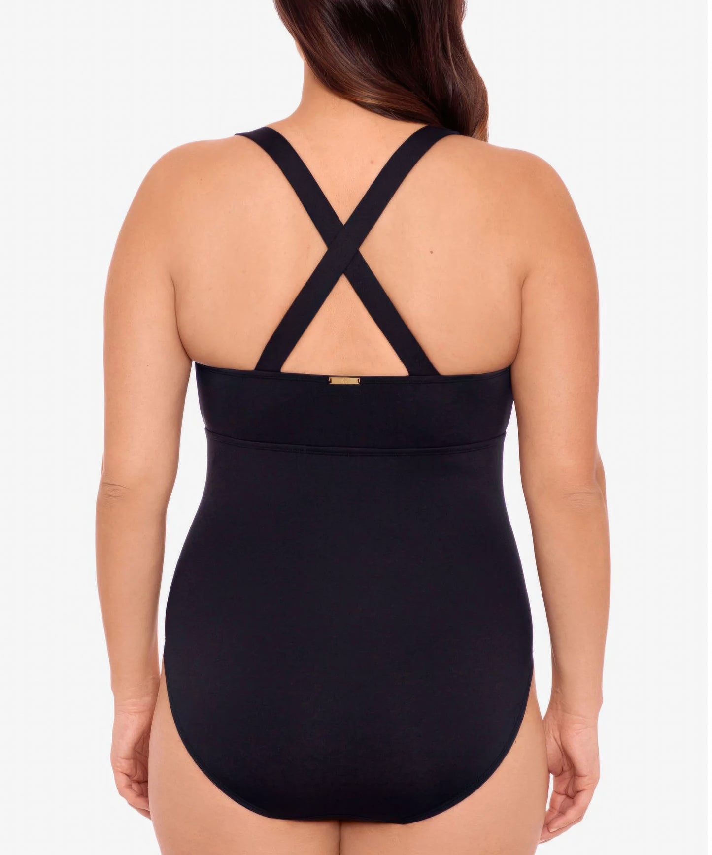 Lauren Ralph Lauren Plus Size Shaping V-Neck One-Piece Swimsuit Color Black Size 16W