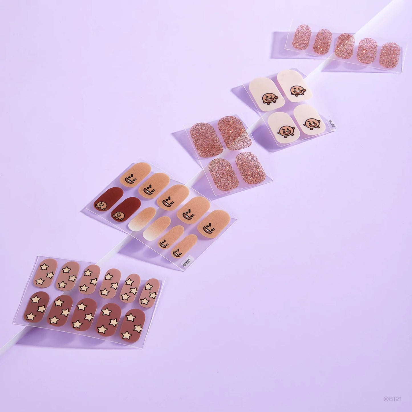 The Creme Shop BT21 Gel Nail Strip Kit - Set of 35 Shooky Cocoa Cutie