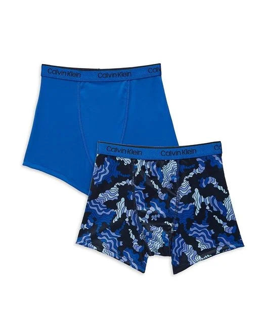 Calvin Klein Boys 2 Pack Boxer Brief Color Blue Size S (6/7)