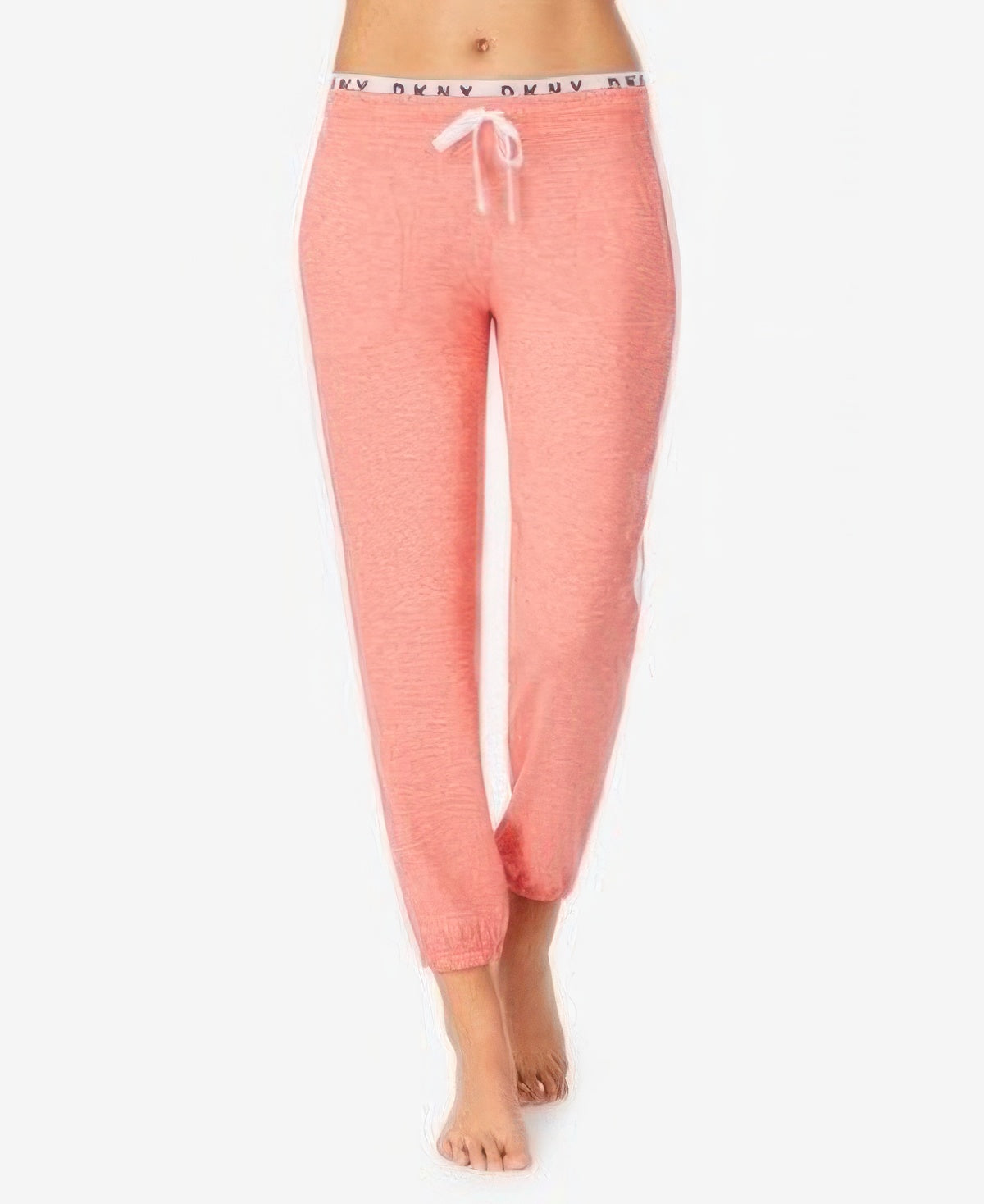 DKNY Women's Loungewear Side-Stripe Jogger Pants Color Heather Rose Size XL