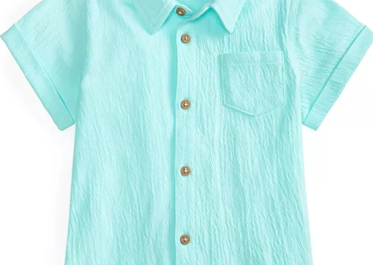 First Impressions Baby Boys Shirt Color Peppermint Frost Size 18 months