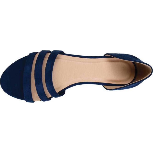 Journee Collection Women's Gildie Open-Toe Ankle Cuff Flat Color Blue Size 11M