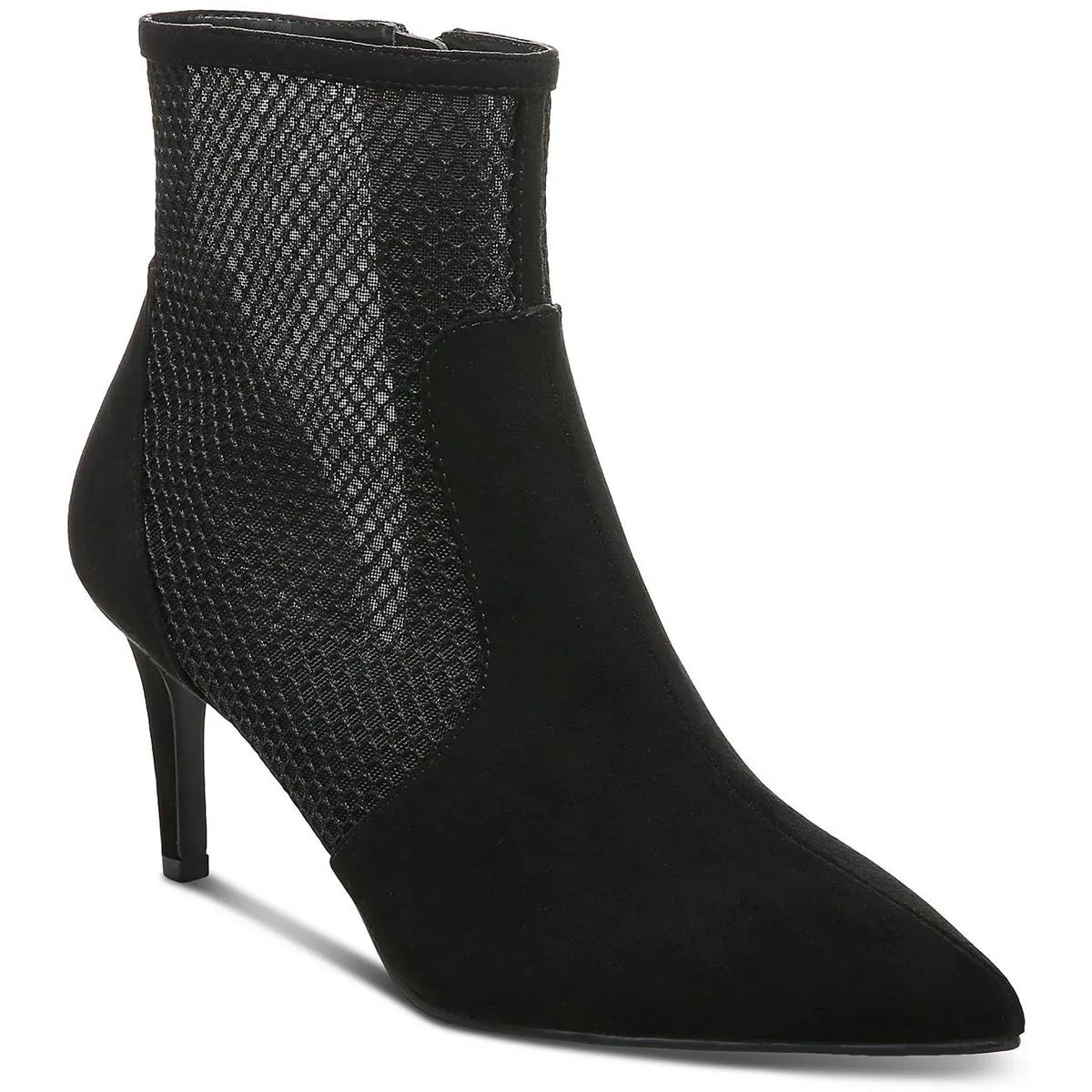 Alfani Women's Jamari Mesh Inset Side Zip Booties Color Black Micro Size 7.5M