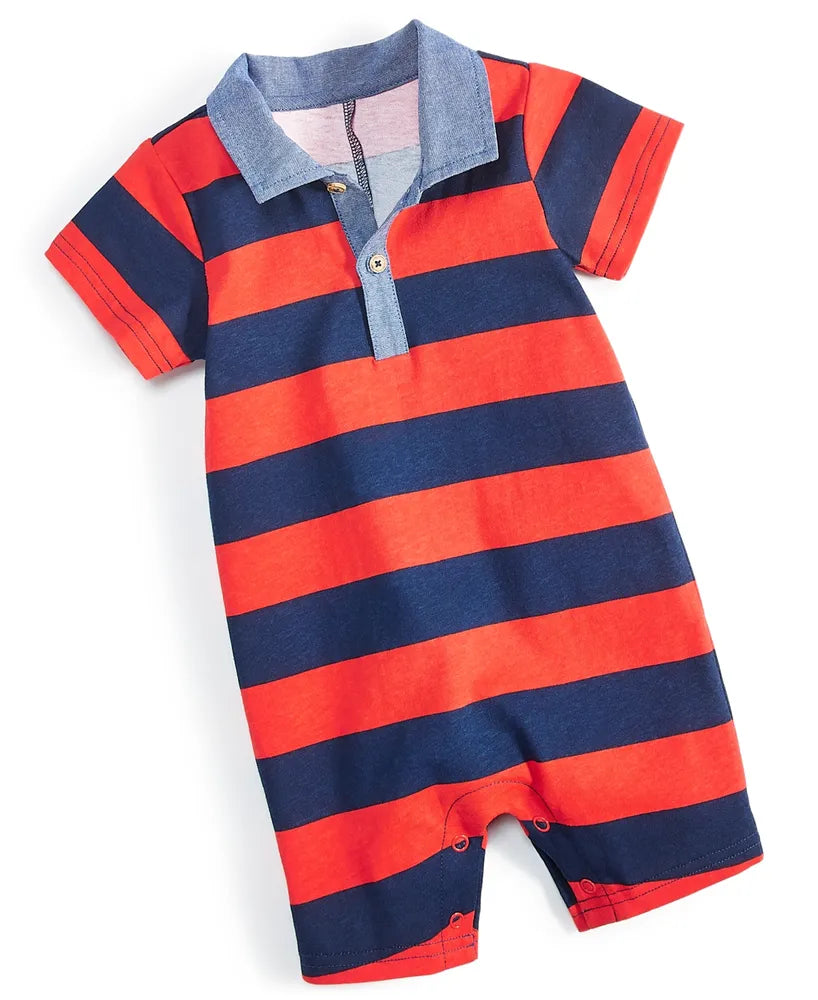 First Impressions Baby Boy Rugby Polo Romper Color Ski Patrol Size 0-3 months
