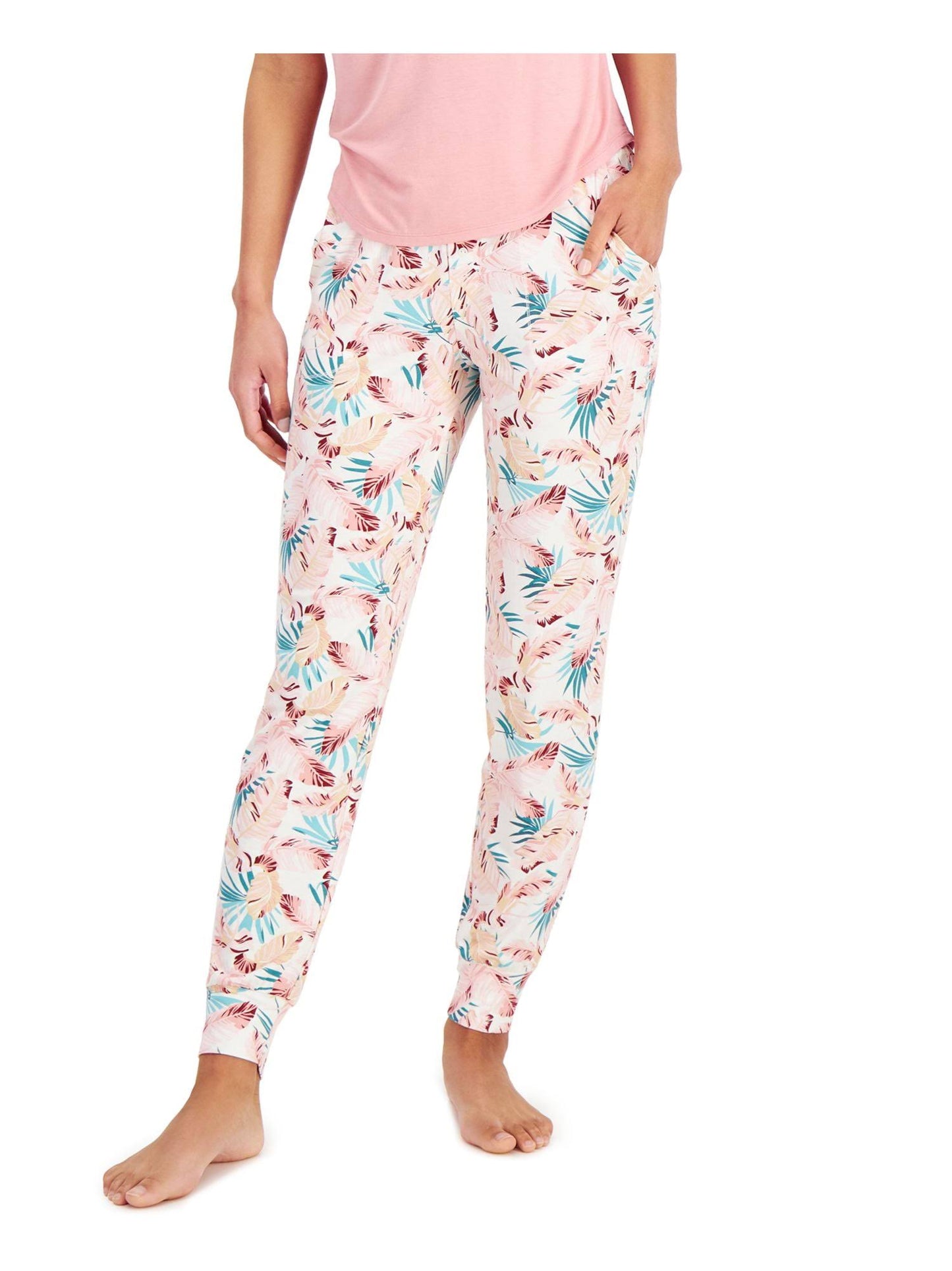 Alfani Women's Printed Knit Jogger Pajamas Pants Color Multi Tropical Size XL