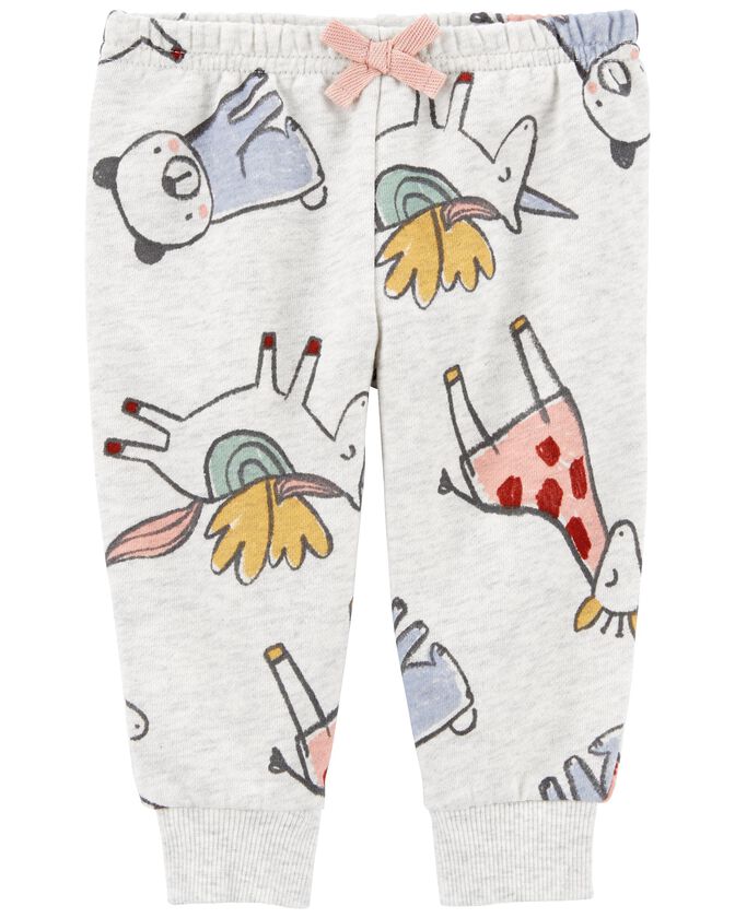 Carters Baby Girls Pull-On Pants Color Gray Size Newborn