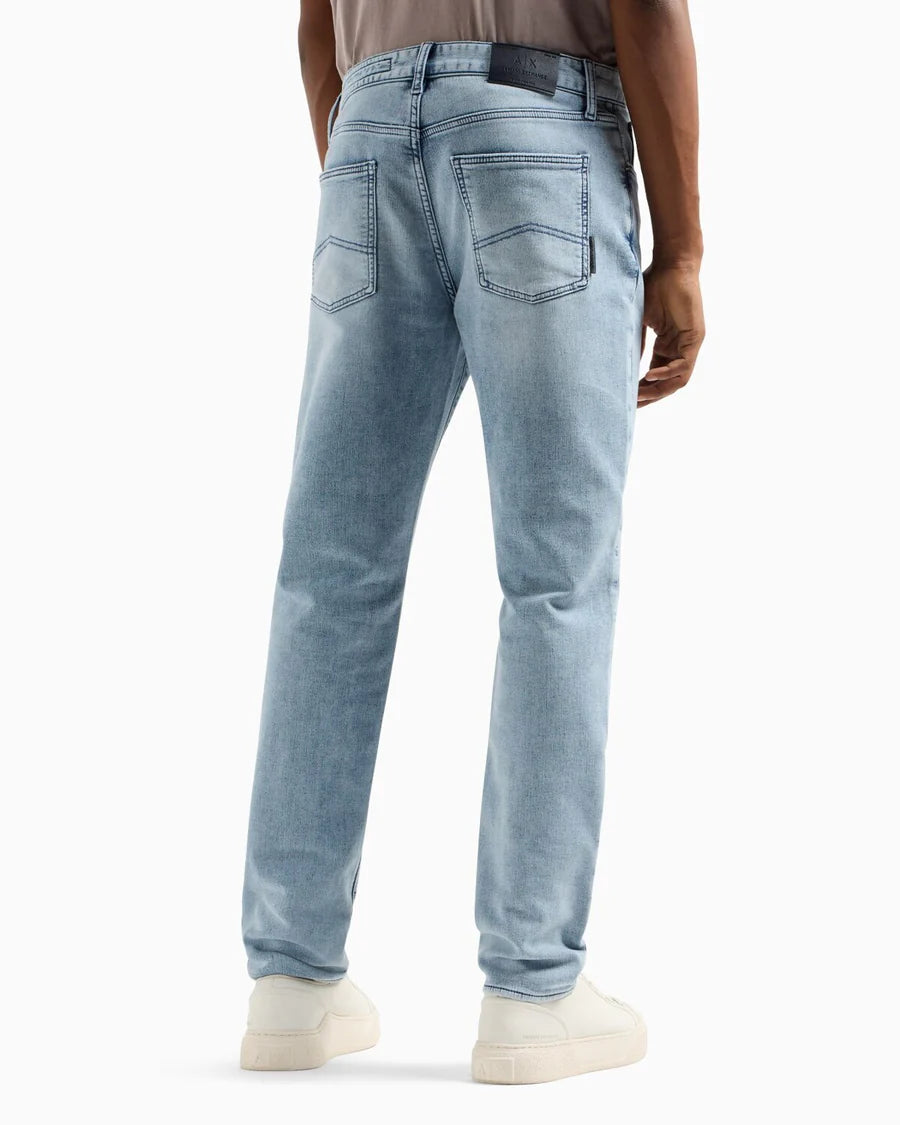 Armani Exchange Men's 5 Pocket Skinny Denim Jeans Blue Chiaro Size 34R