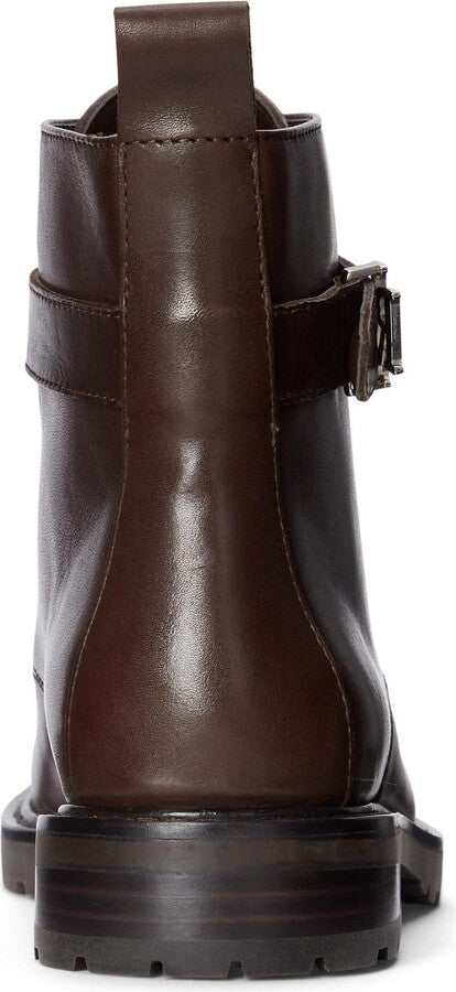 Lauren Ralph Lauren Women's Eldridge Lug Sole Boots Color Chestnut Brown Size 6M