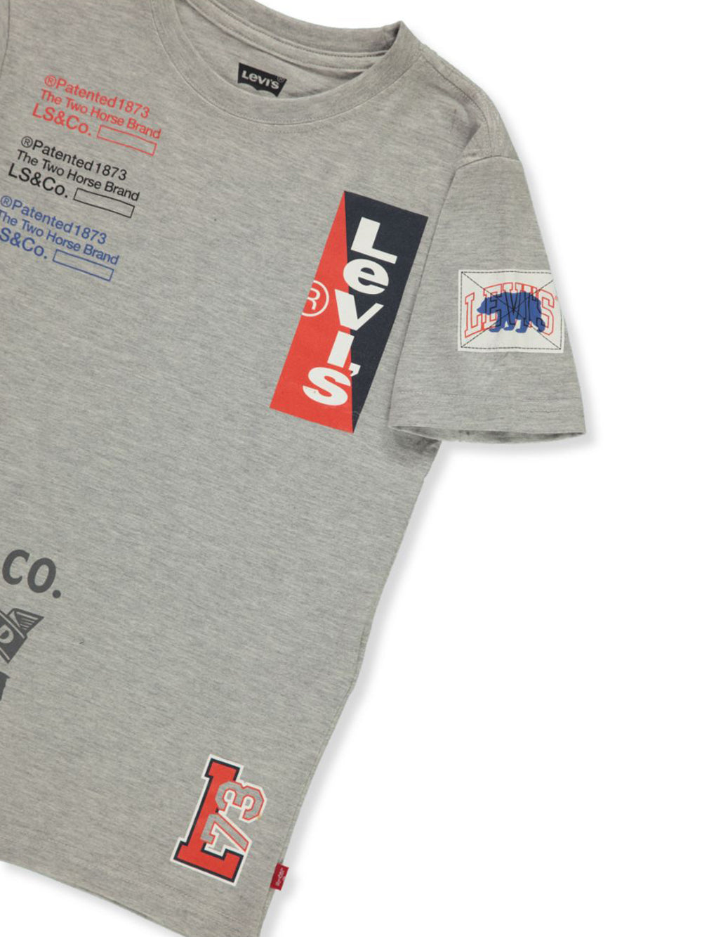 Levi's Boys 1873 Printed T-shirt Color Light Gray Heather Size S (8-10)