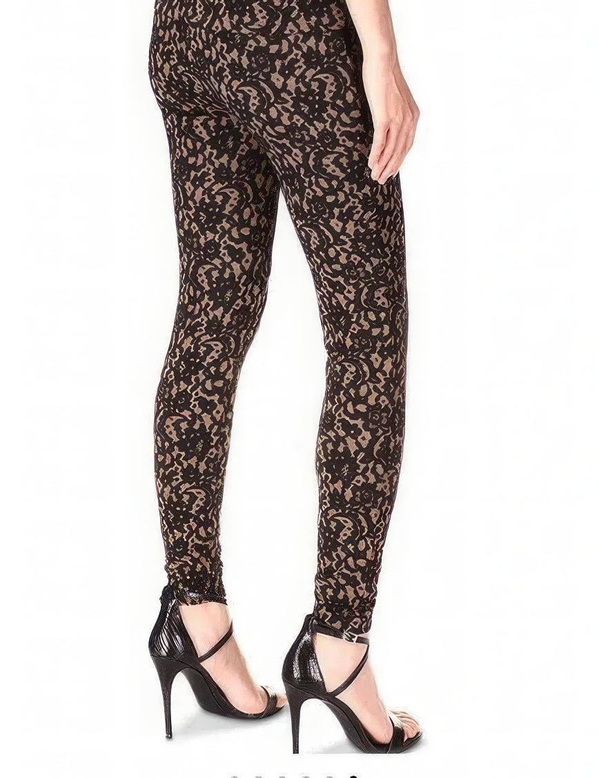 Michael Kors Women's Petites Jacquard Lace Pull-On Leggings Color Suntan Size PS