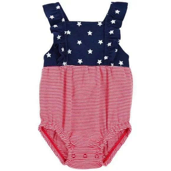 Carters Baby Girls 4th of Jul Bodysuit Multicolor Size 18 months