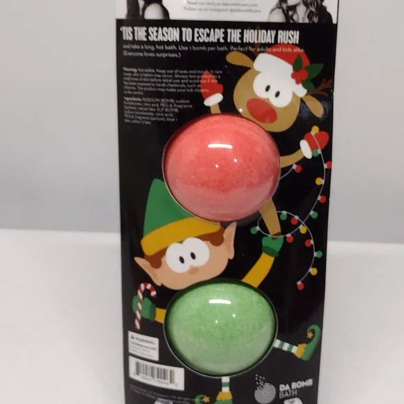 Da Bomb 2-Pc. Bath Fizzers Red Rudolph & Green Elf Bombs, 7 oz