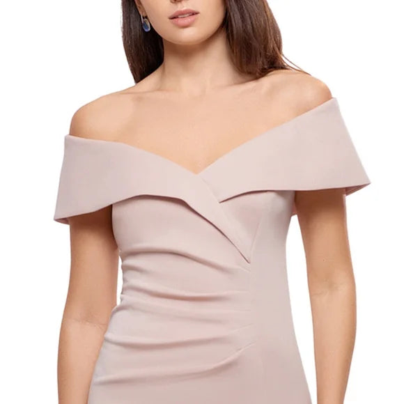 XSCAPE Off-the-Shoulder Sheath Dress Color Blush Pink Size 12