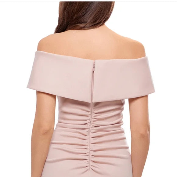 XSCAPE Off-the-Shoulder Sheath Dress Blush Pink Size 16