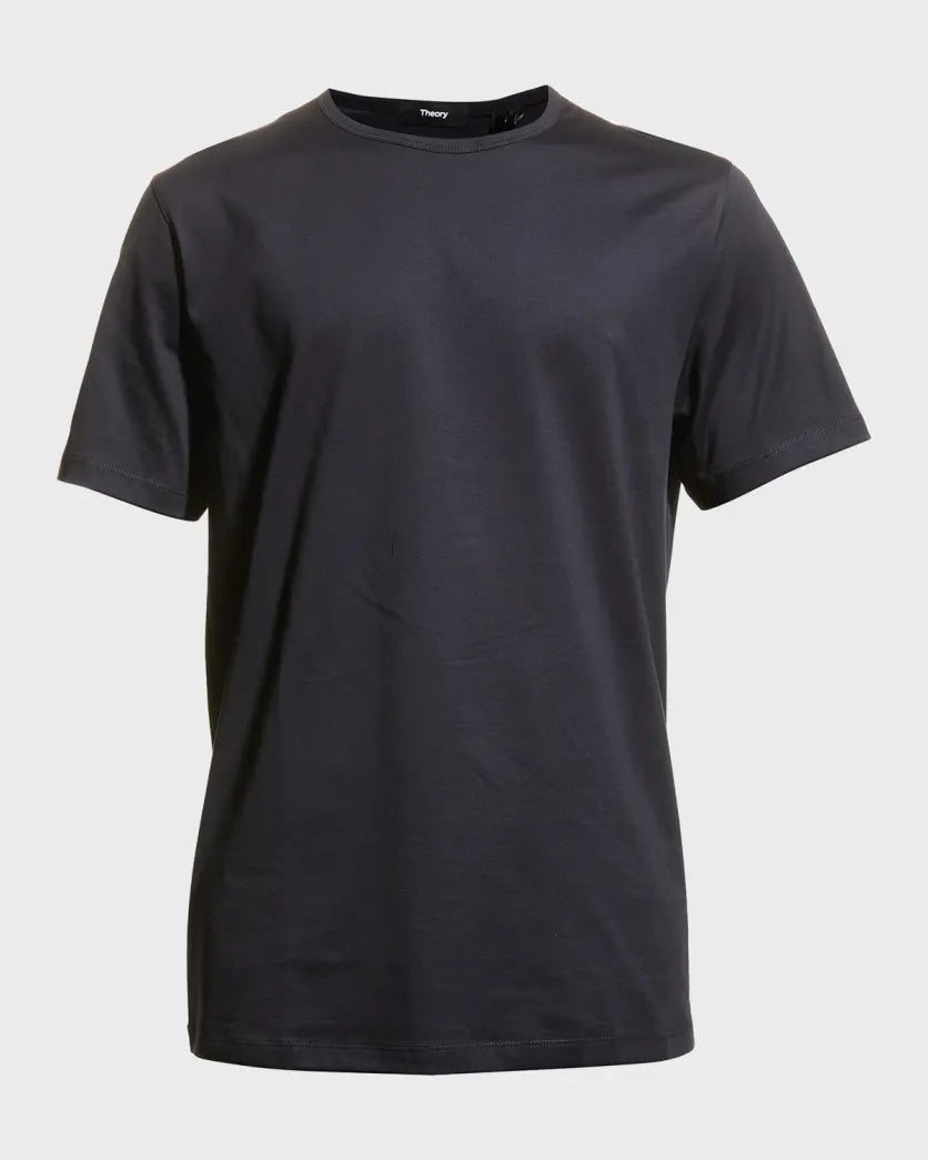 Theory Men's Precise Luxe Cotton Short-Sleeve Tee Black Size L