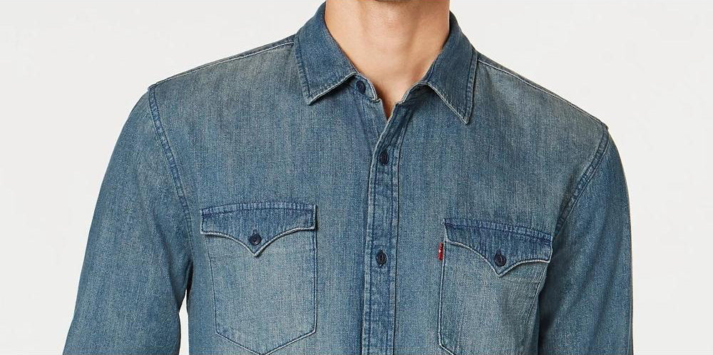 Levi's Men's Matthew Denim Chambray Button Down Shirt Color Blue Size S