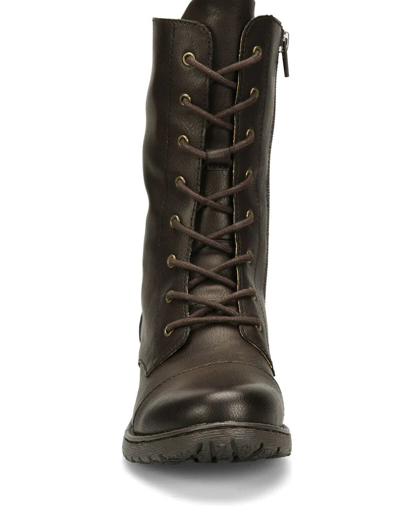 b.o.c. Women's Carissa Lace Up Bootie Women's Shoes Color Dark Brown Size 10M