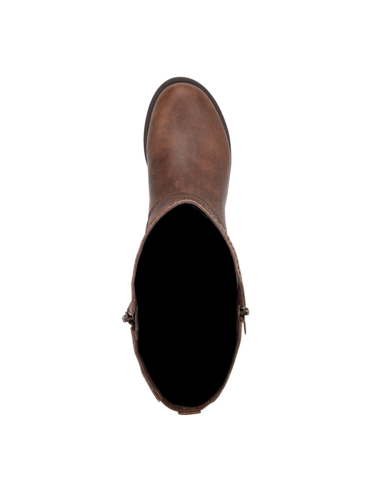 GBG Los Angeles Womens Harlea Ankle Strap Studded Round Toe Zip-Up Boots Color Brown Size 5.5M