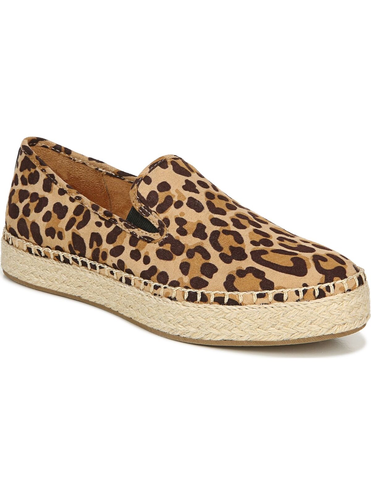 Dr. Scholl's Womens Beige Stretch Far Out Platform Slip On Loafers Color Beige Leopard Size 8M