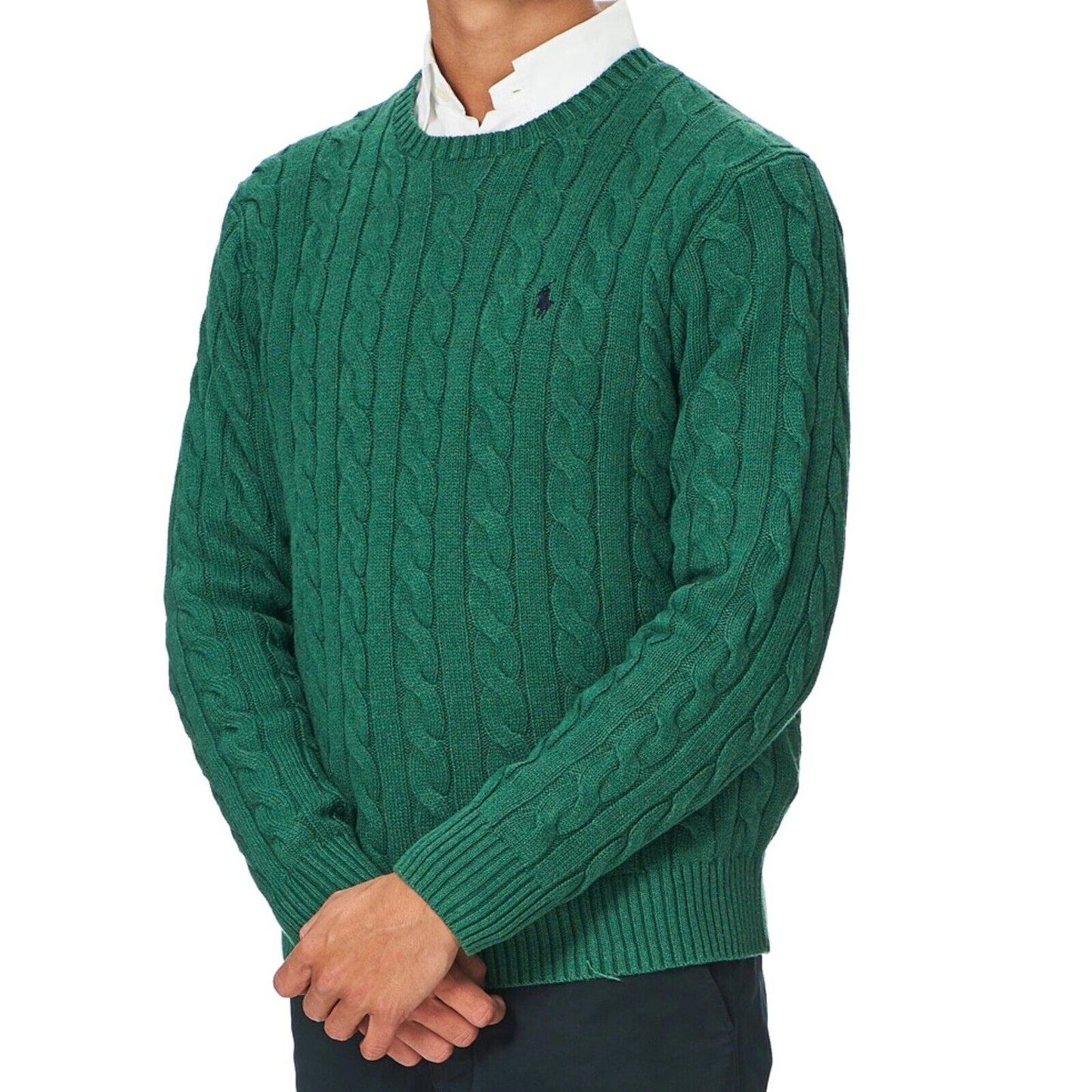 Polo Ralph Lauren Men's Big & Tall Cable-Knit 1/4-Zip Sweater Color Verano Green Heather Size 2LT