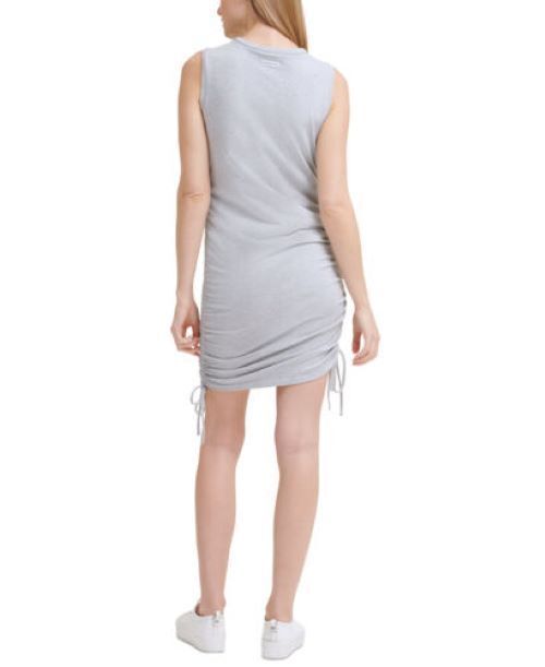 Calvin Klein Jeans Women's Cinched-Side Sleeveless Dress Color Pearl Gray Heather Size S