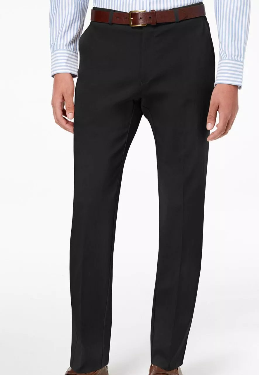 Tommy Hilfiger Men's Modern-Fit Stretch Solid Pants Color Black W33xL30