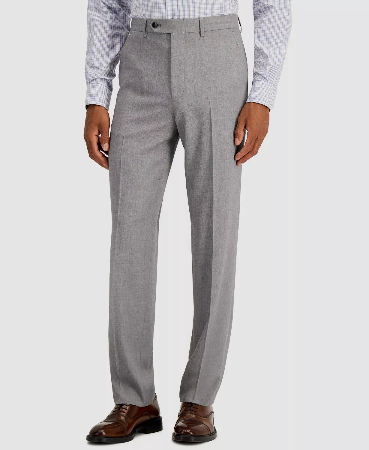 Nautica Men's Modern-Fit Bi-Stretch Bl Color Light Grey Solid 46R 41 Waist