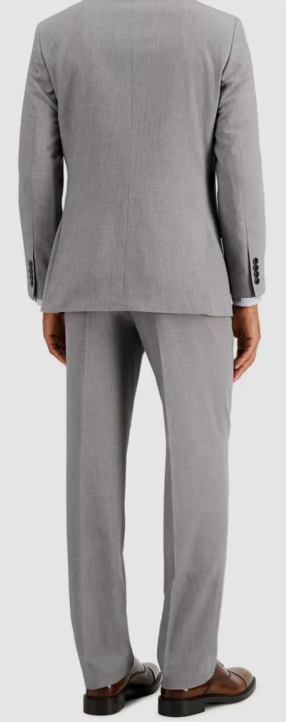 Nautica Men's Modern-Fit Bi-Stretch Bl Color Light Grey Solid 46R 41 Waist