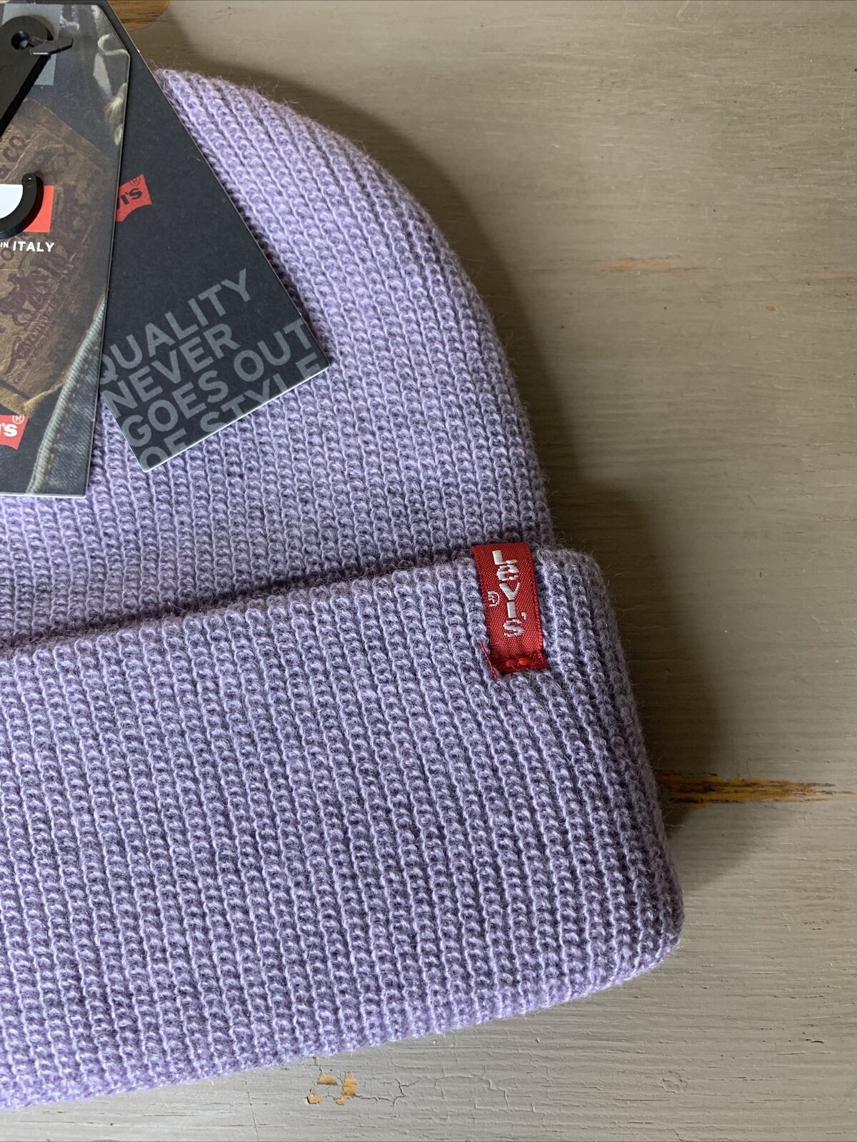 Levi's Women's Lofty Turn-Up Beanie Color Light Purple One Size