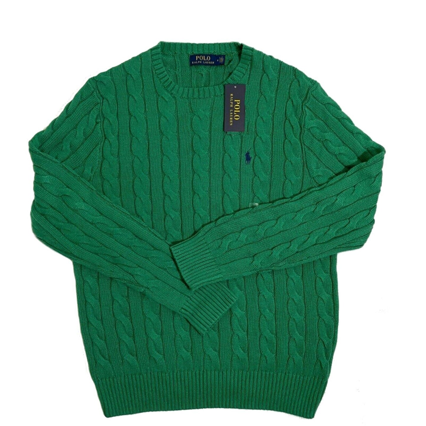 Polo Ralph Lauren Men's Big & Tall Cable-Knit 1/4-Zip Sweater Color Verano Green Heather Size 2LT
