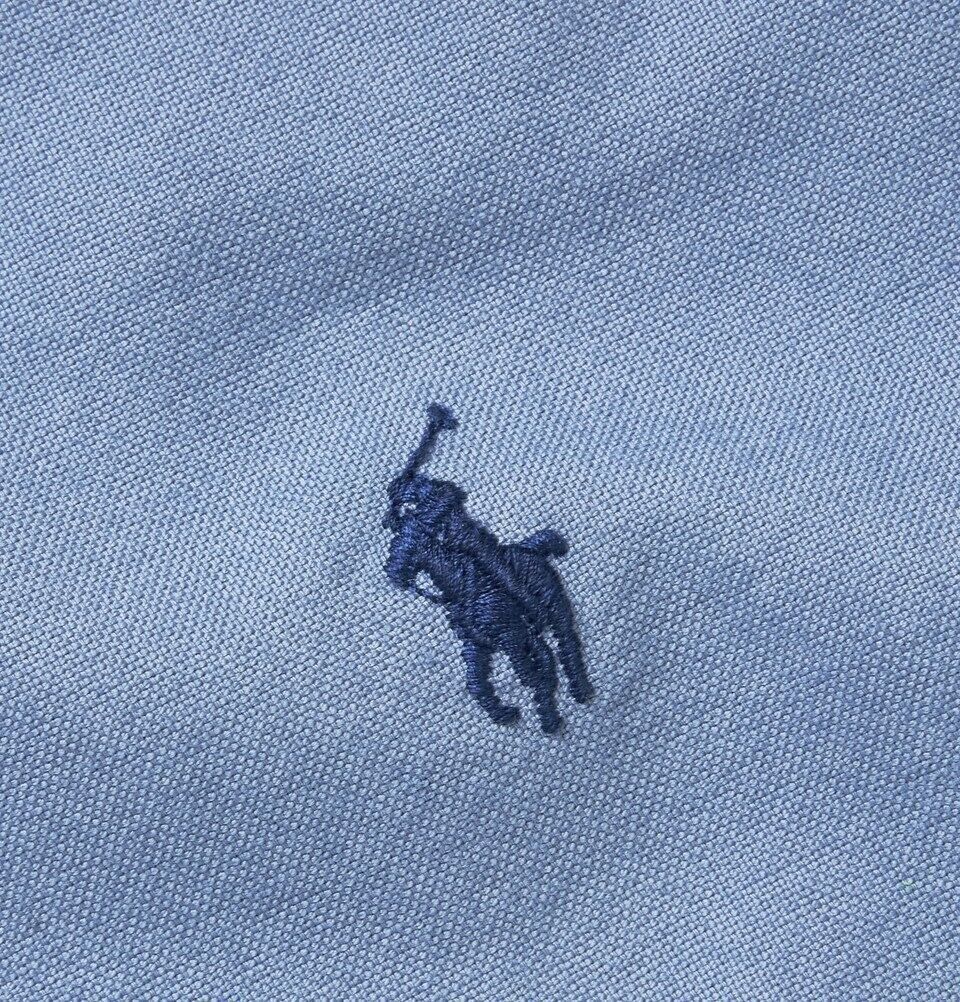 Polo Ralph Lauren Men's Garment-Dyed Slim Fit Button-Down Shirt Color Blue Size 2XL