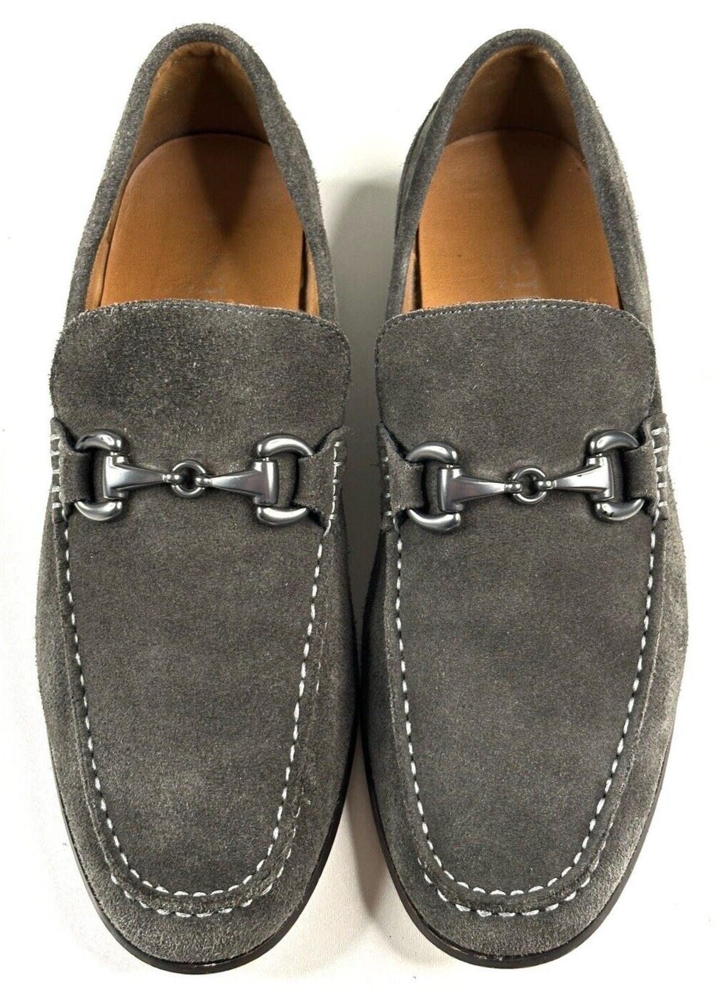 Kenneth Cole Reaction Men's Crespo 2.0 Suede Bit Loafers Color Dark Grey Size 10