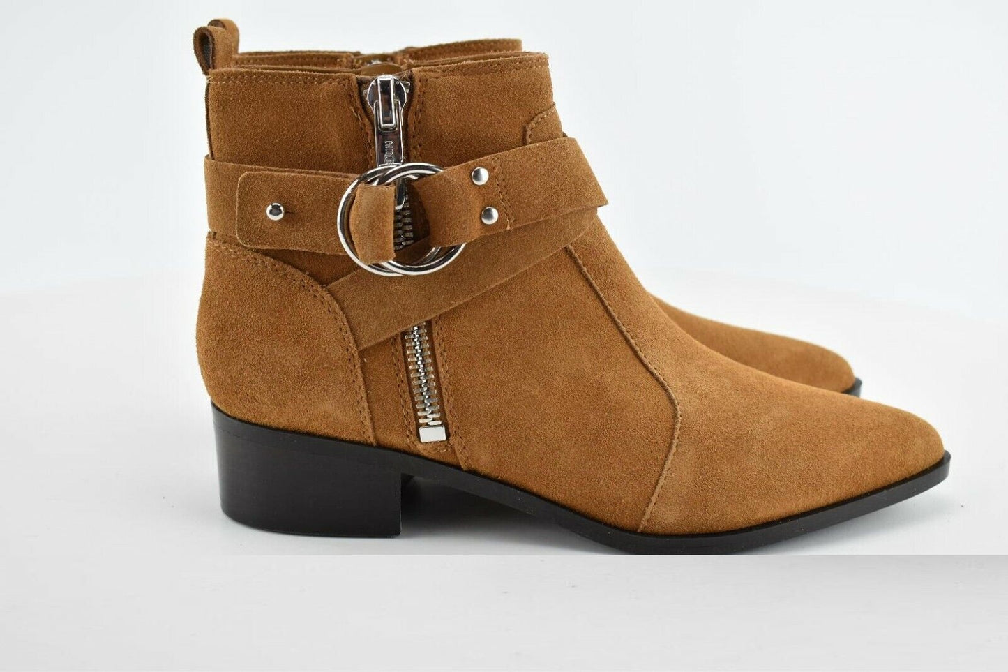 Nine West Women's Collin Ankle Boots Color Dark Natural Suede Size 7M