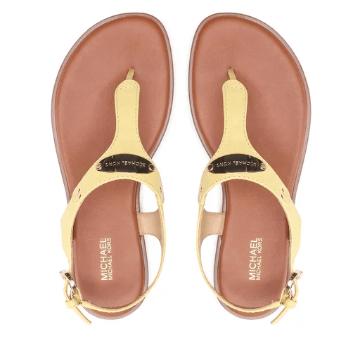 Michael Kors Women's MK Plate Flat Thong Sandals Color Buttercup Size 7M