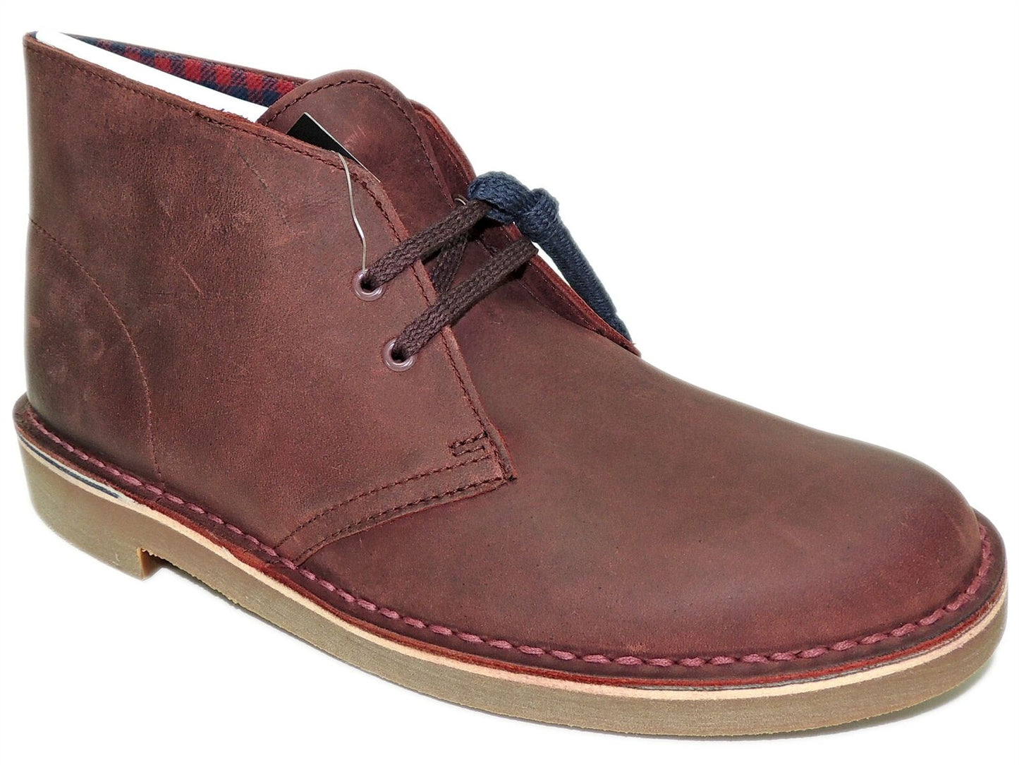 Clarks Men's Bushacre 2 Chukka Boots Color Aubergine Leather Size 7M