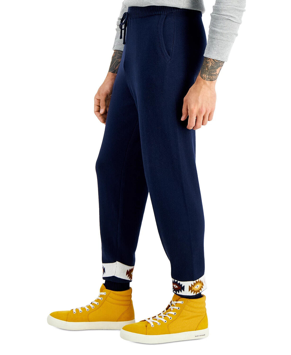 Sun + Stone Men's Matty Cotton Jogger Pant Color Basics Navy Size L