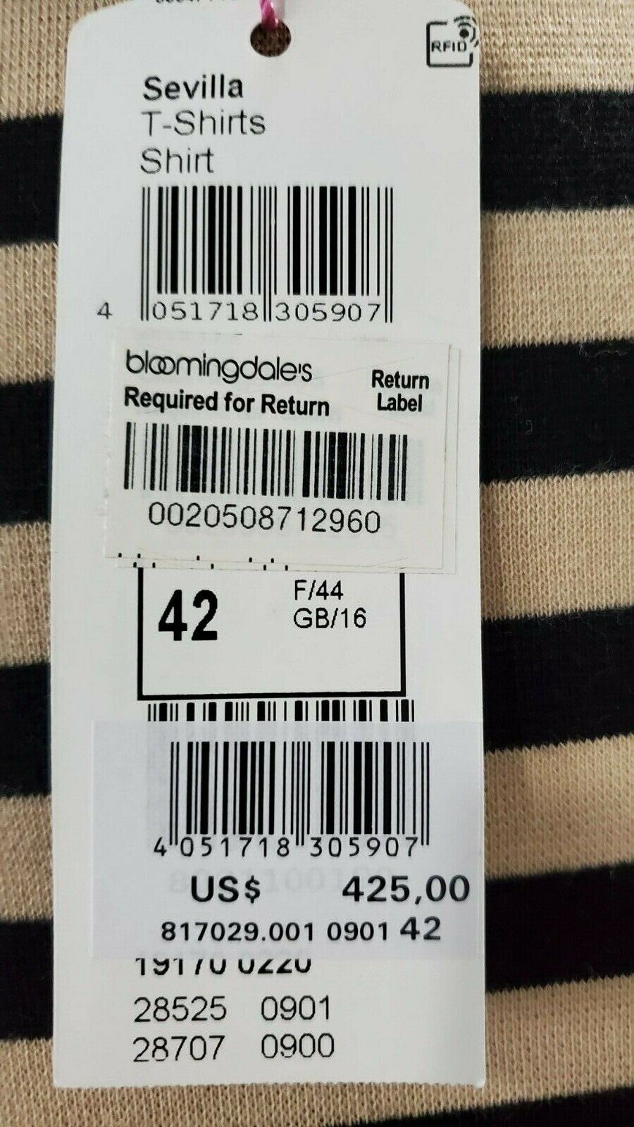 Basler Women's Sevina Knit Long Sleeve Shirt Top Collor Black/Beige Size EU42/US12