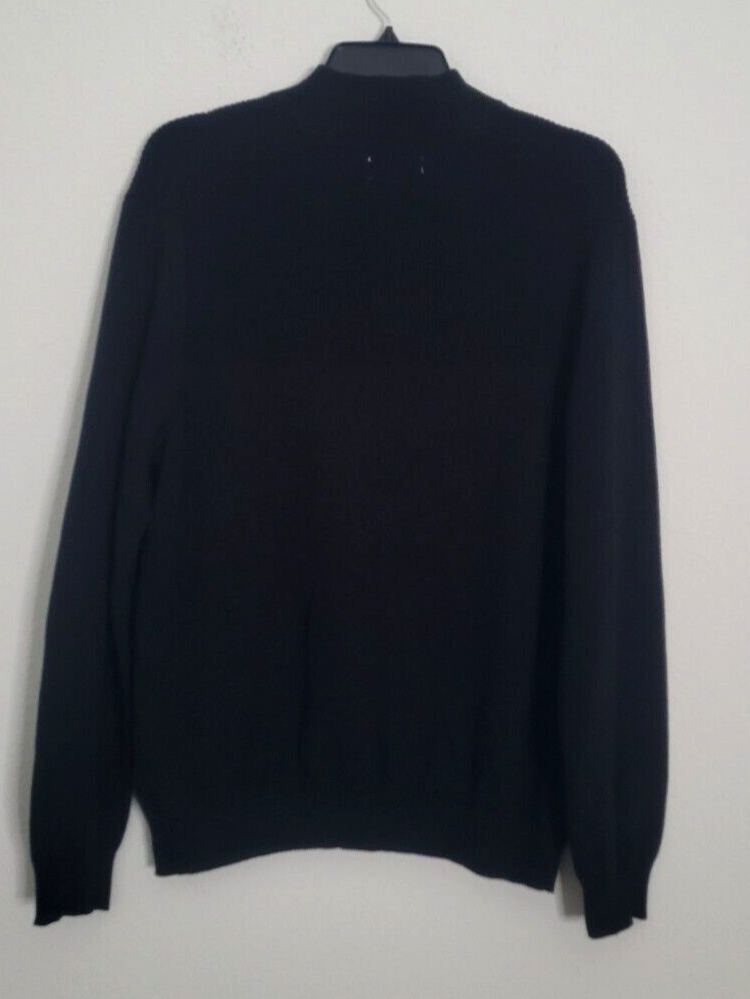 Club Room Men's Ribbed Four-Button Sweater Color Deep Black Size 2XL