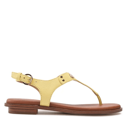 Michael Kors Women's MK Plate Flat Thong Sandals Color Buttercup Size 7M
