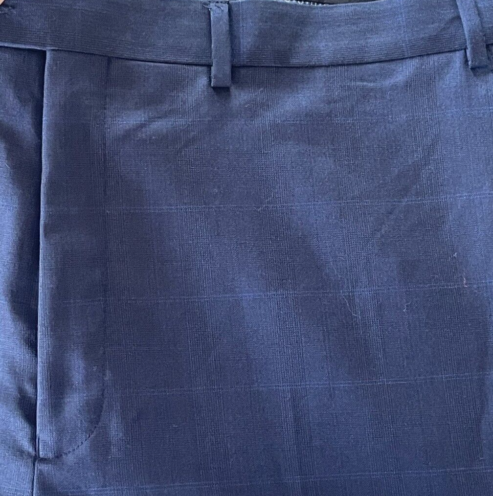 Lauren Ralph Lauren Men's Classic UltraFlex Stretch Flat Front Pants Color Blue Windowpane W42xW32