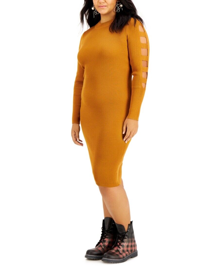 FULL CIRCLE TRENDS Women's Trendy Plus Size Ladder-Sleeve Dress Color Cathay Spice Size 1X