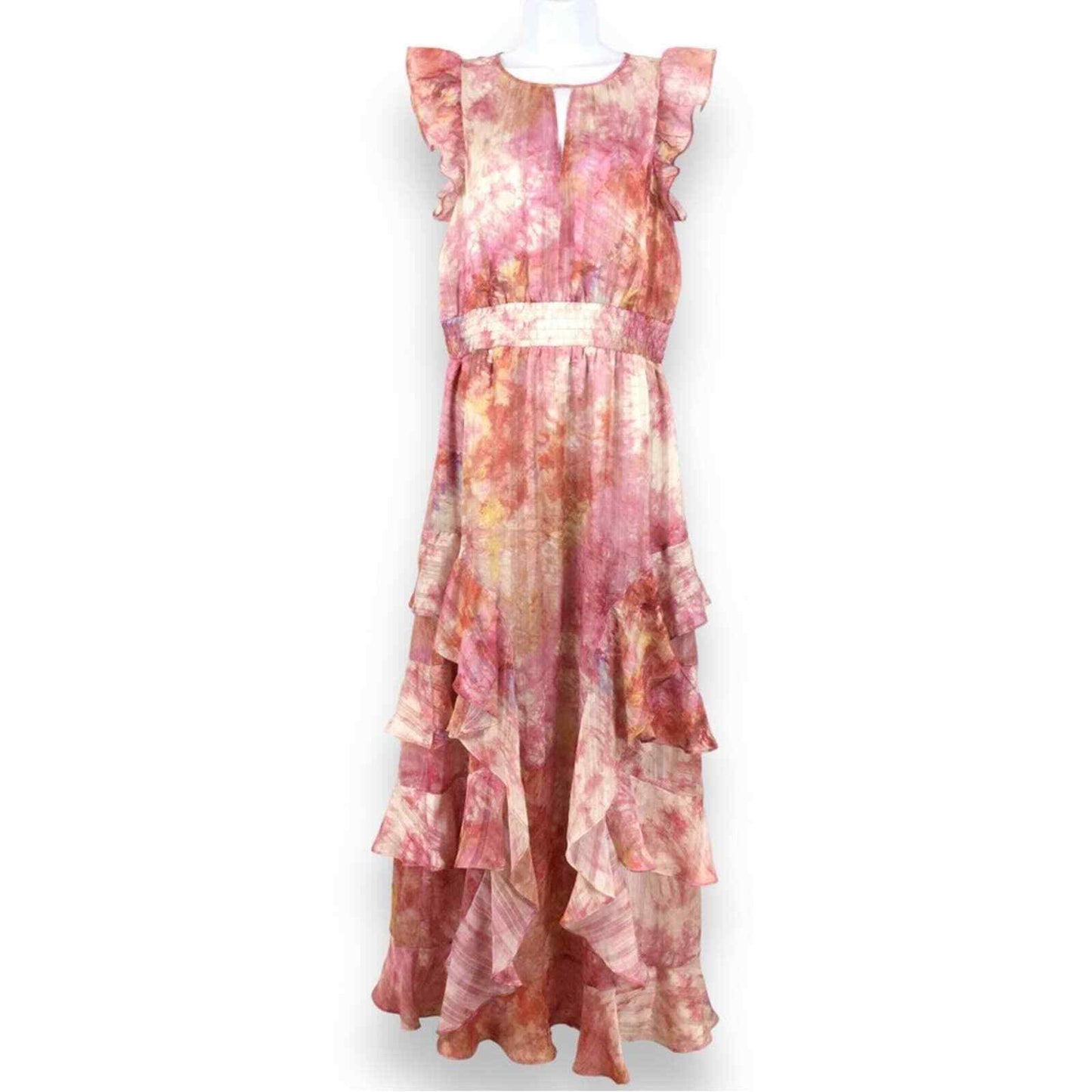 Rachel Roy Tie-Dyed Maxi Dress Color Pink Combo Size 8