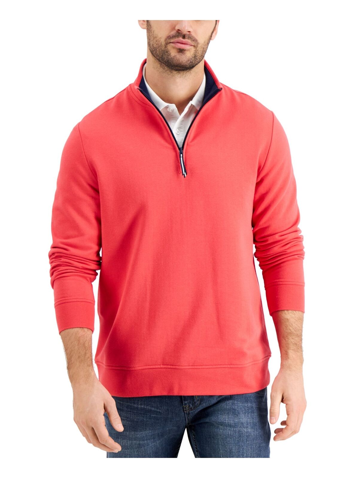 Club Room Men's Regular-Fit 1/4-Zip Flee Sweatshirt Color Retro Red Size S