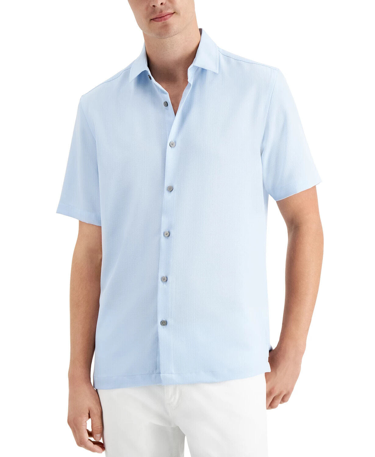 Alfani Men's Promo Short Sleeve Shirt Color Faded Blue Size L