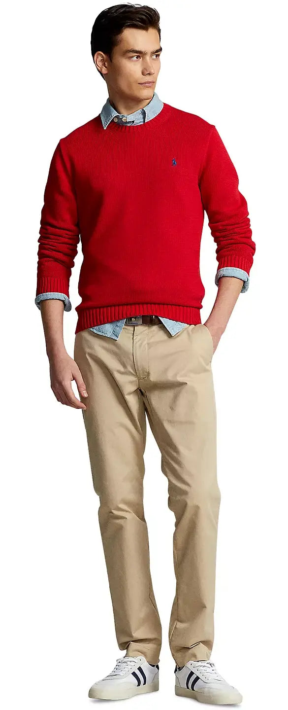 Polo Ralph Lauren Men's Cotton Crewneck Sweater Color Rl2000 Red Size 2XL