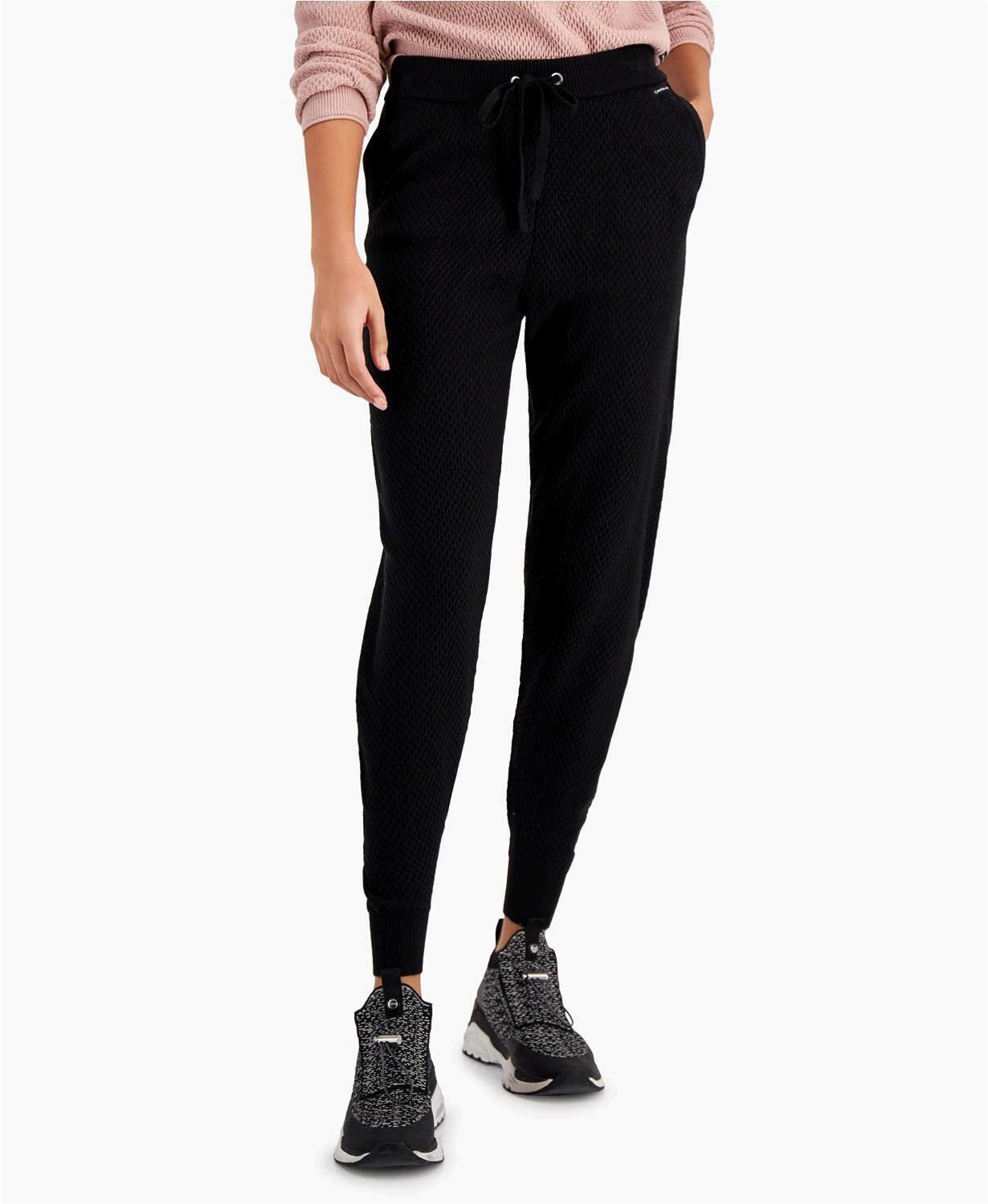 Calvin Klein Jeans Women's Honeycomb Jogger Pants Color Black Size S