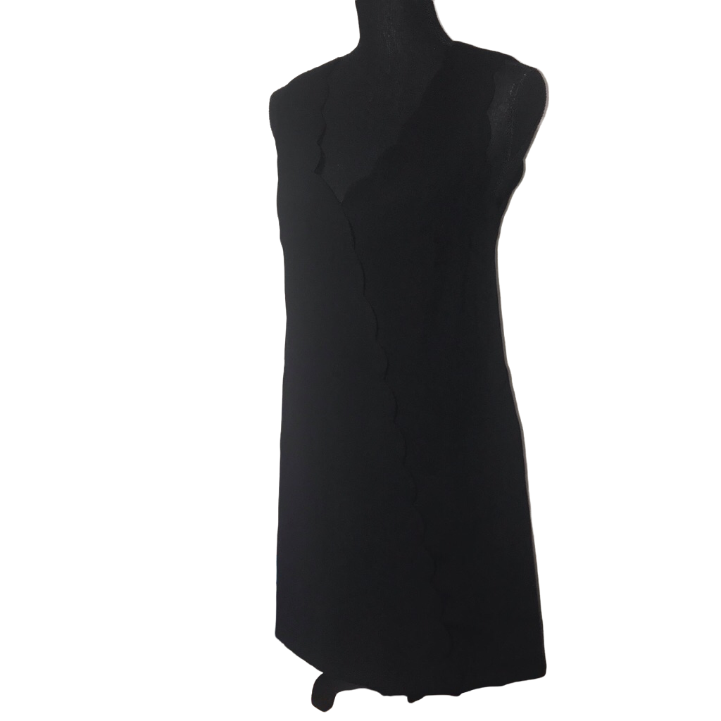 FoxieDox Women's Lina Scalloped A Line Dress Color Black Size M