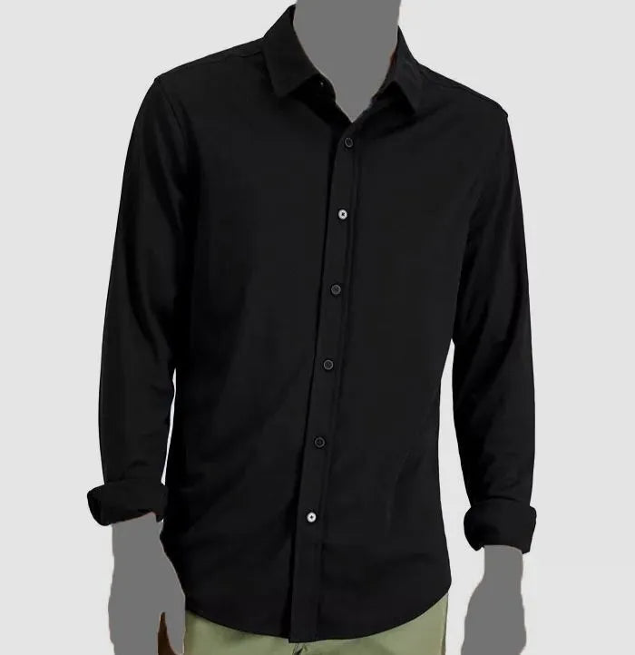 Alfani Men's Long-Sleeve Button-Down Birdseye Shirt Color Black Size M