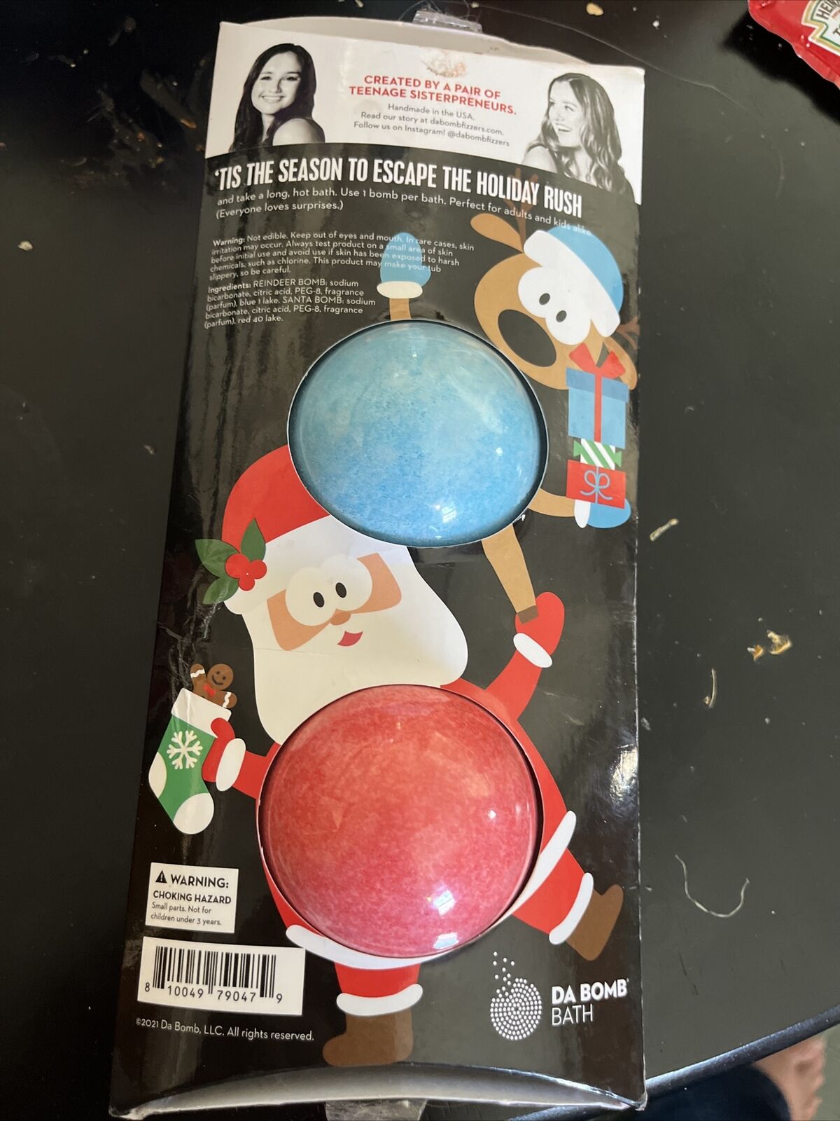 Da Bomb 2-Pc. Bath Fizzers Blue Reindeer & Red Santa Bombs, 7 oz